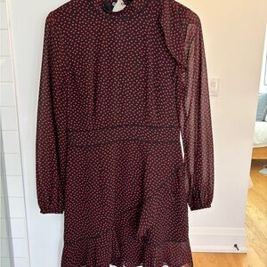 Elegant Black and Red Polka Dot Dress